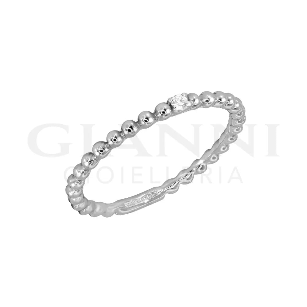 Anello Crivelli - Solitario Bollicine da 0,02 ct. in Oro Bianco Anelli