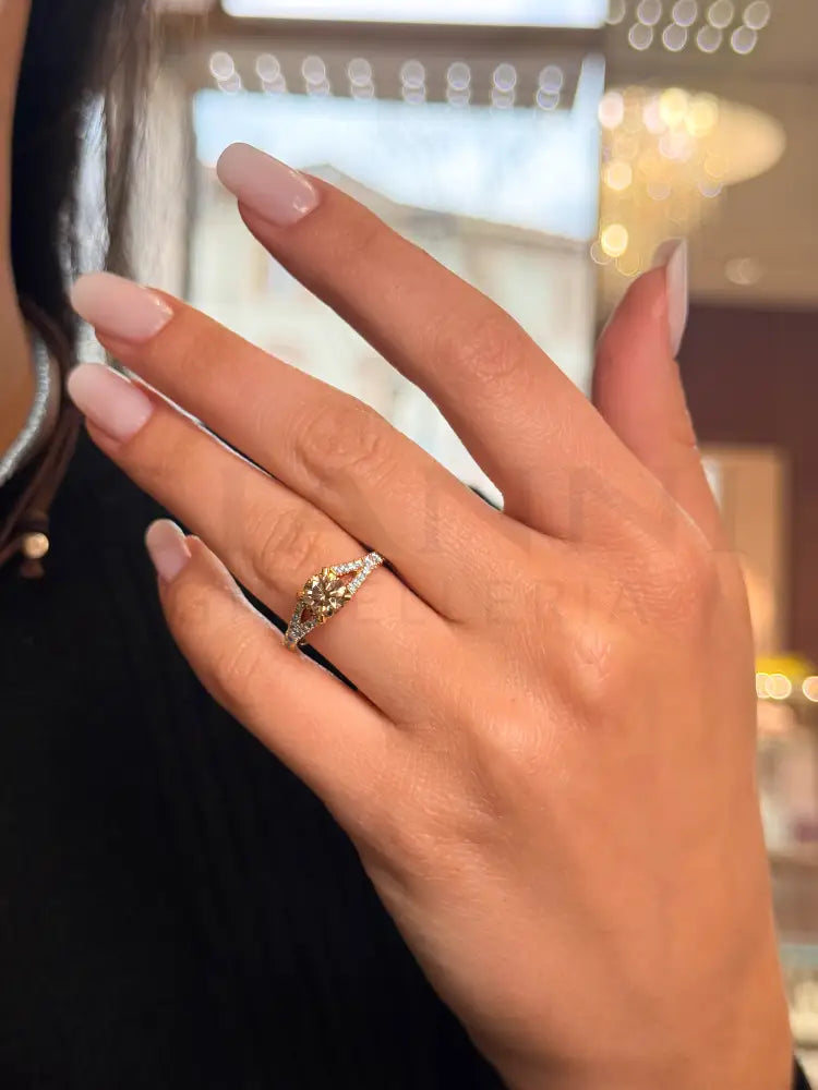 Anello Crivelli - Solitario con Diamante Brown in Oro Rosa - Anelli