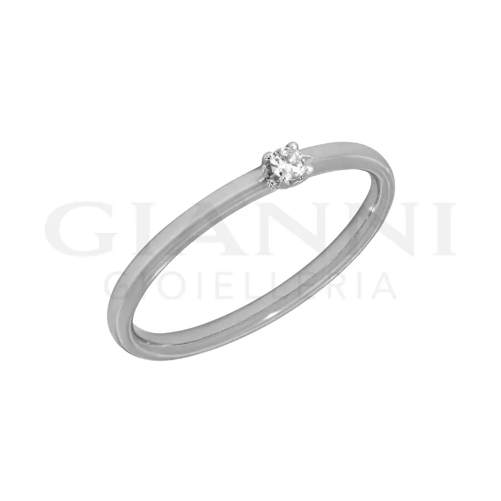 Anello Crivelli - Solitario da 0.04 ct. in Oro Bianco Anelli