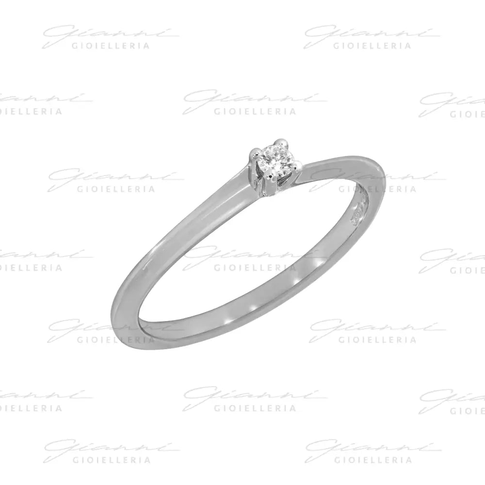 Anello Crivelli - Solitario da 0,05 ct. in Oro Bianco Anelli