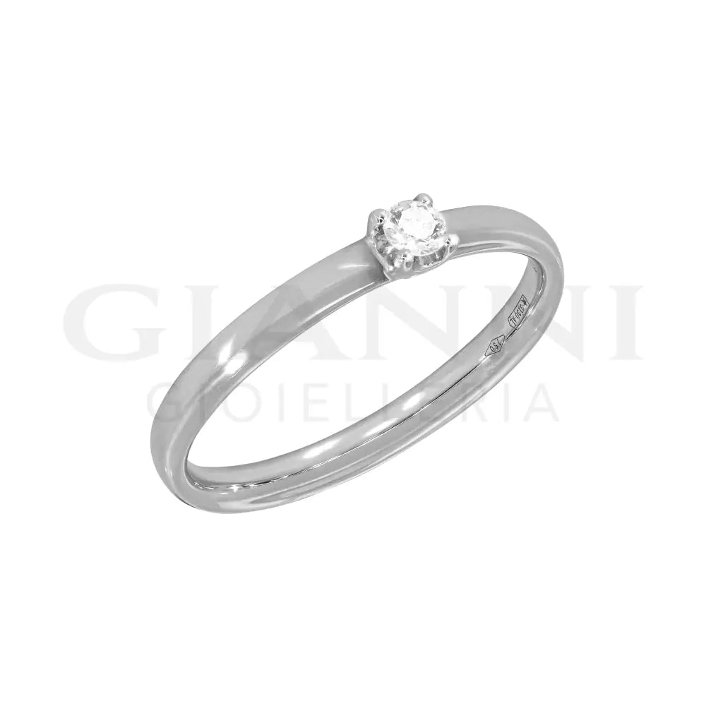 Anello Crivelli - Solitario da 0,07 ct. in Oro Bianco Anelli