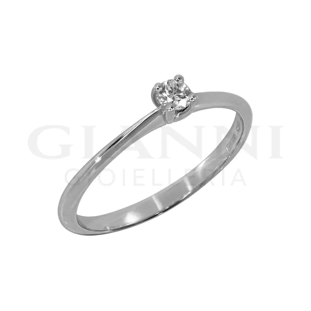 Anello Crivelli - Solitario da 0,10 ct. in Oro Bianco - Anelli