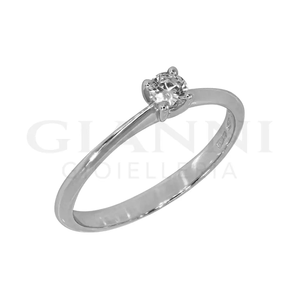 Anello Crivelli - Solitario da 0,15 ct. in Oro Bianco - Anelli