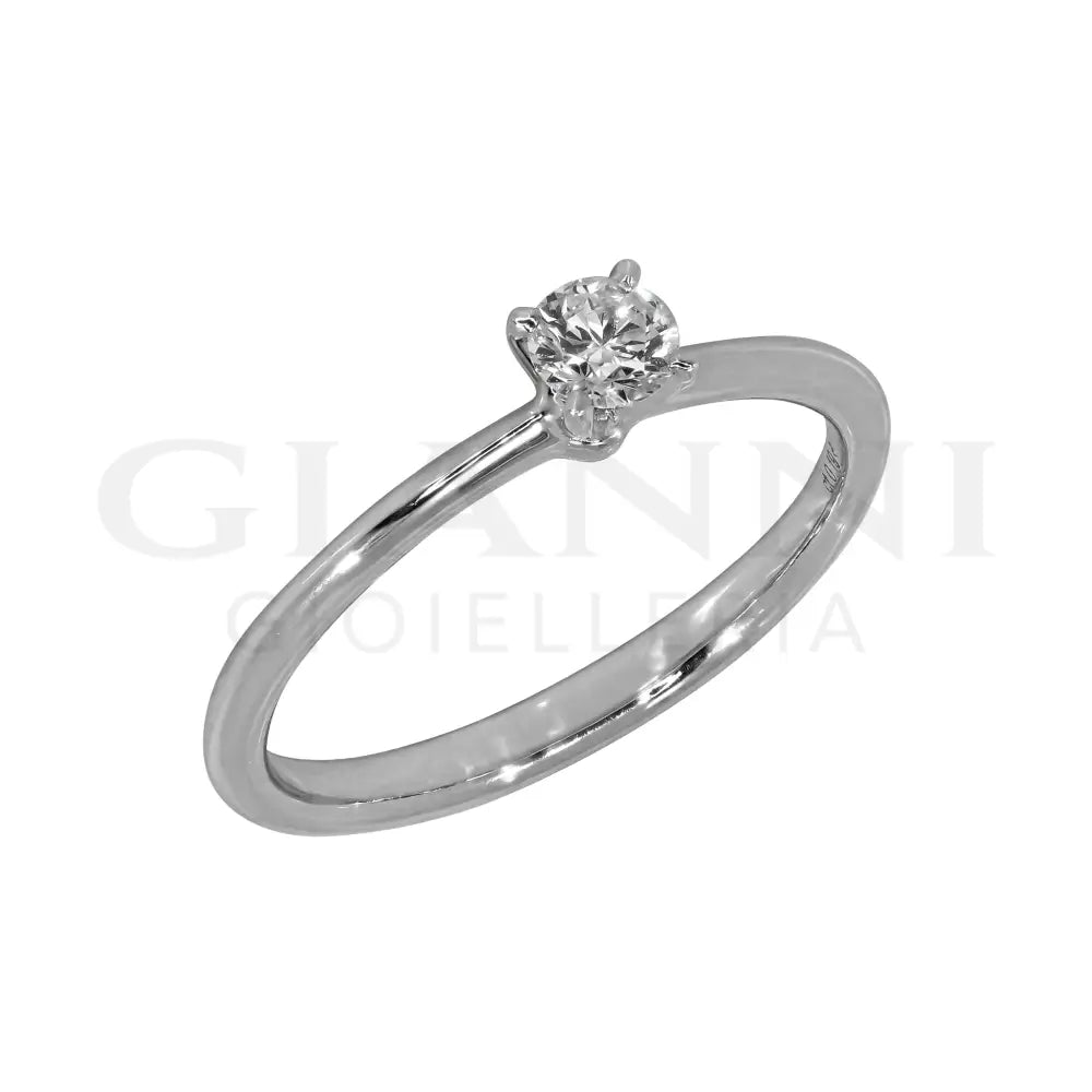 Anello Crivelli - Solitario da 0,19 ct. in Oro Bianco - Anelli