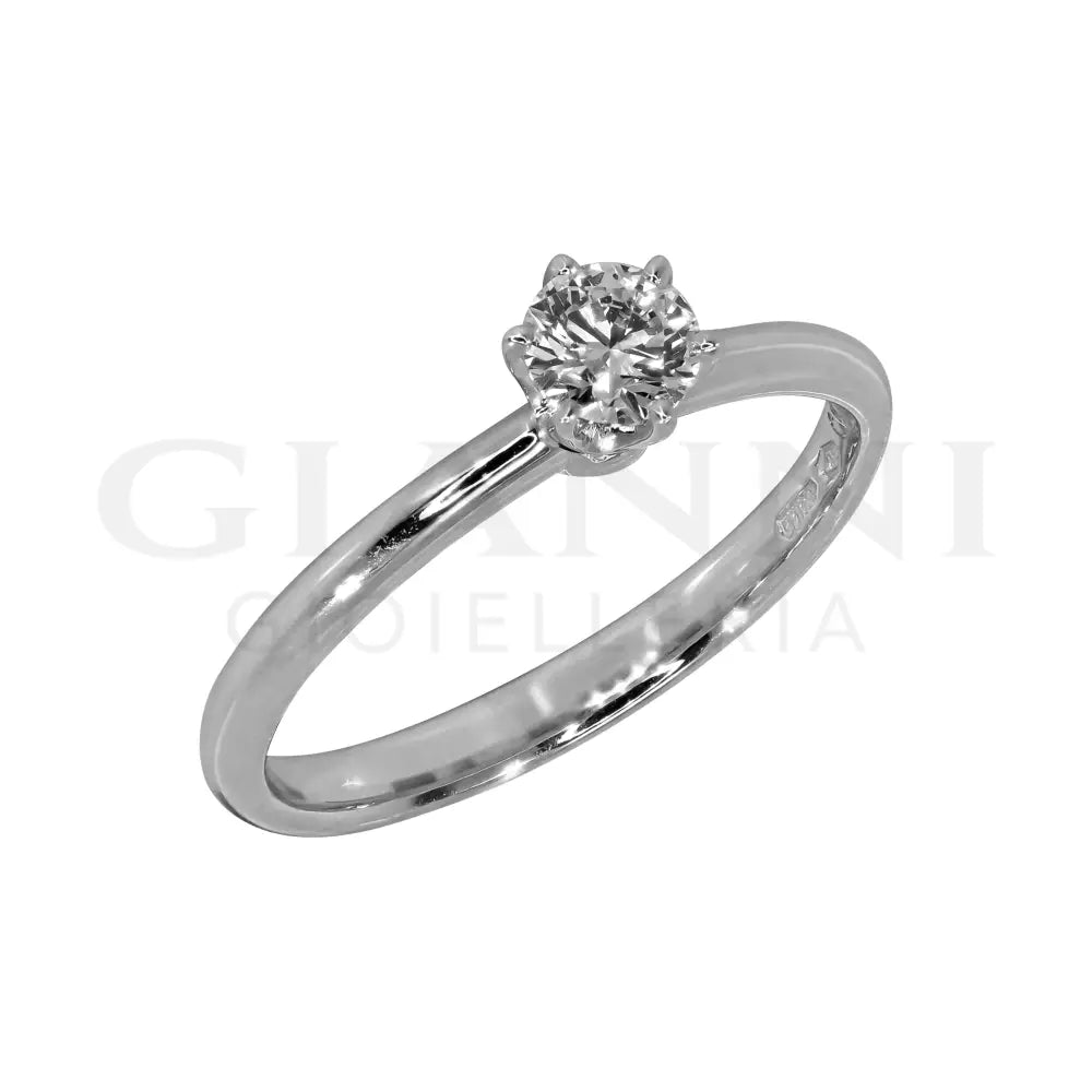 Anello Crivelli - Solitario da 0,30 ct. in Oro Bianco - Anelli