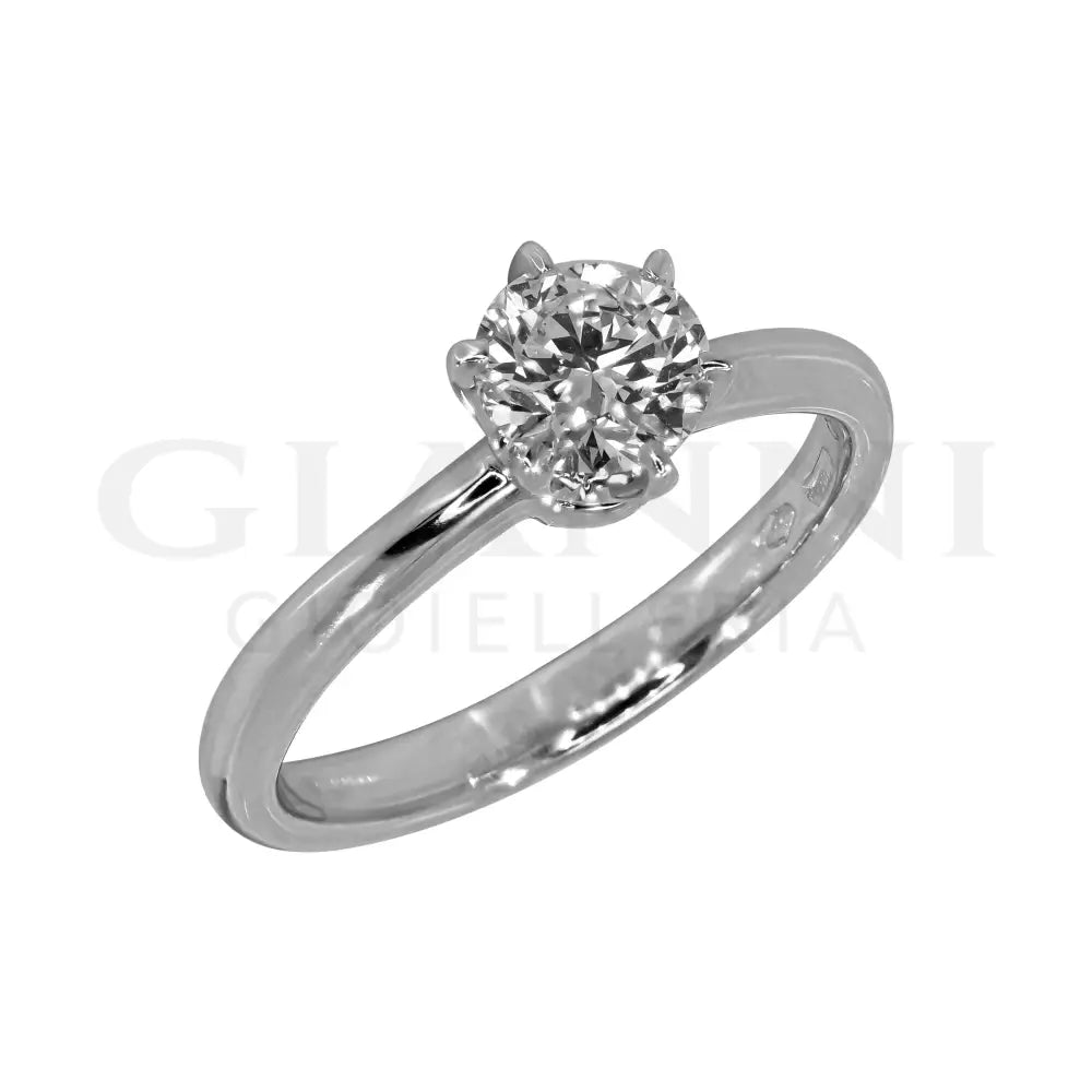 Anello Crivelli - Solitario da 0,70 ct. in Oro Bianco - Anelli