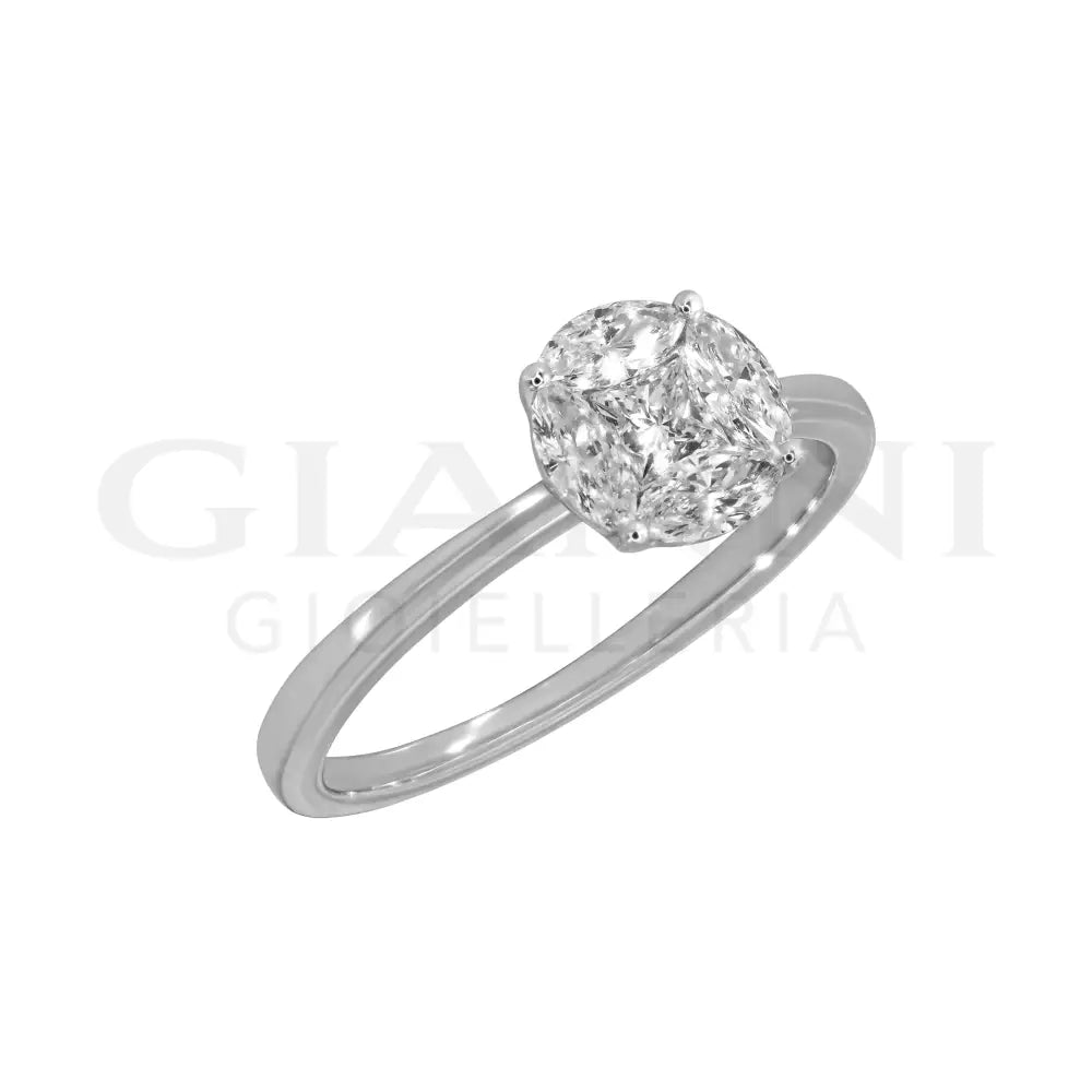 Anello Crivelli - Solitario Illusion da 0.52 ct. in Oro Bianco Anelli