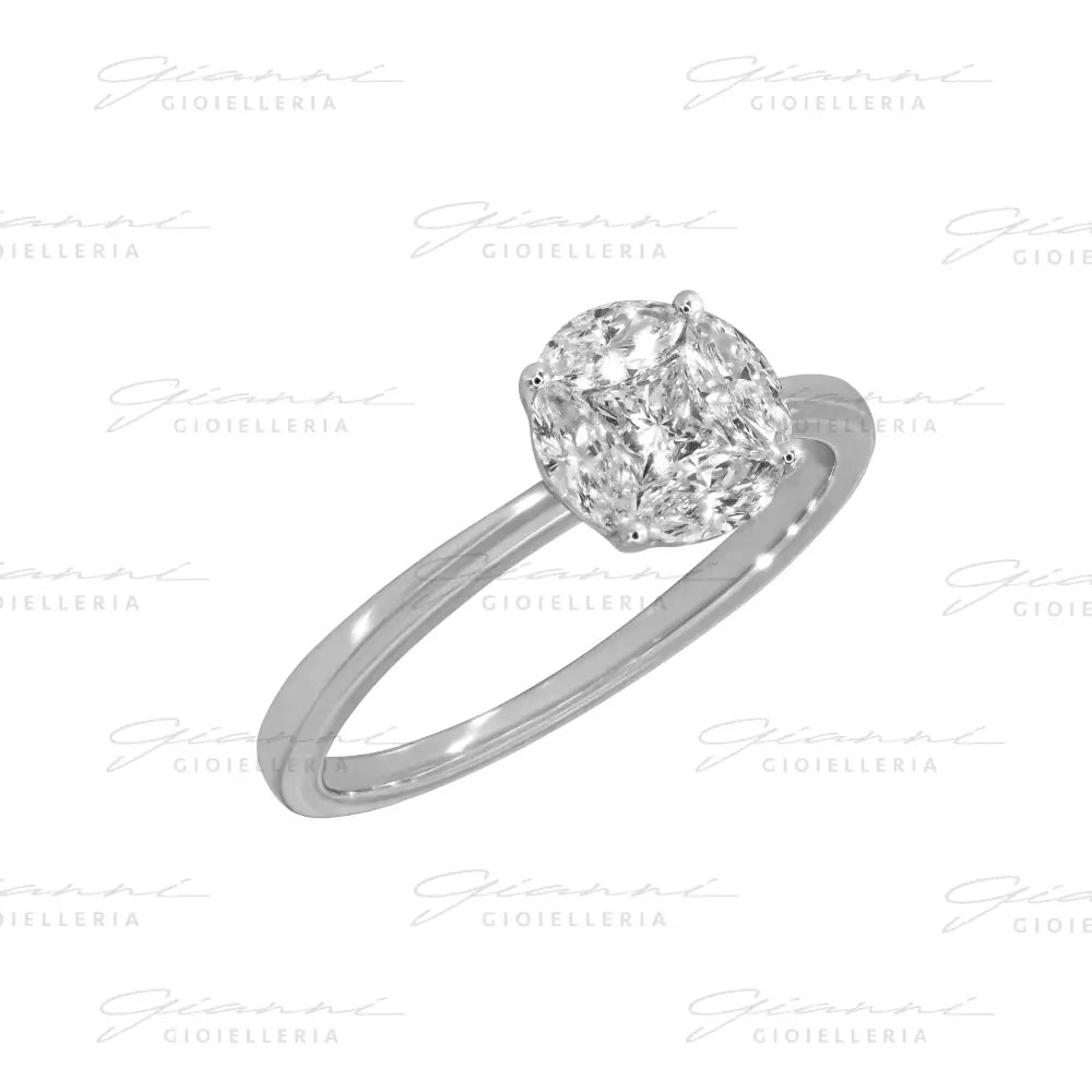 Anello Crivelli - Solitario Illusion da 0.52 ct. in Oro Bianco Anelli