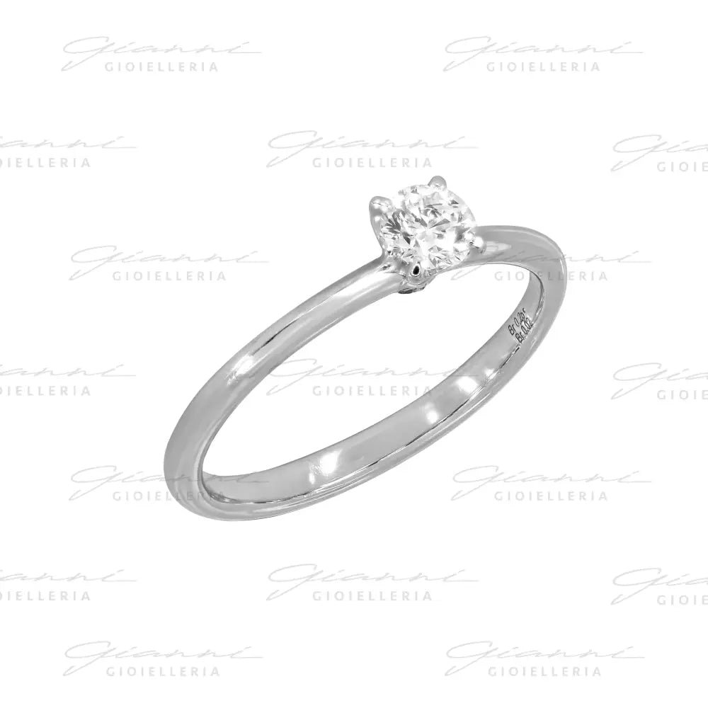 Anello Crivelli - Solitario in Oro Bianco con Diamanti Anelli