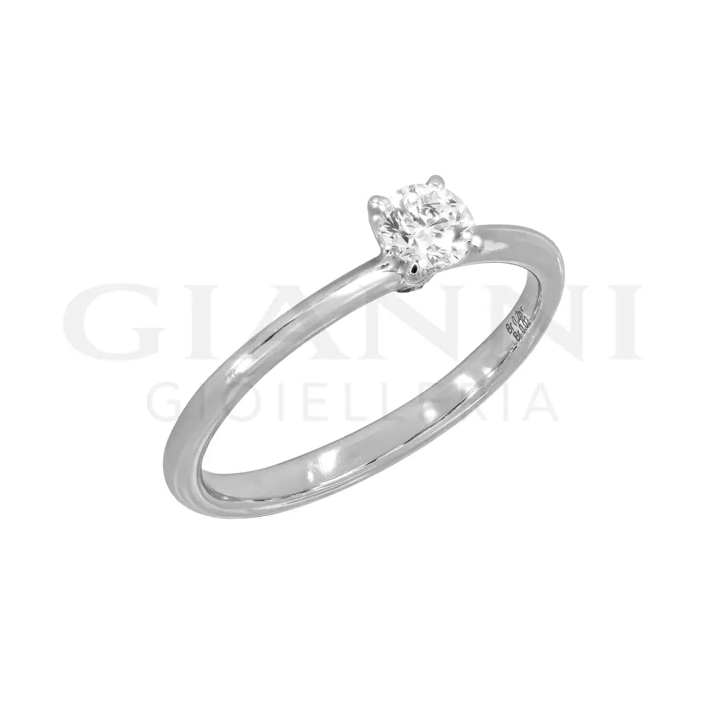 Anello Crivelli - Solitario in Oro Bianco con Diamanti Anelli