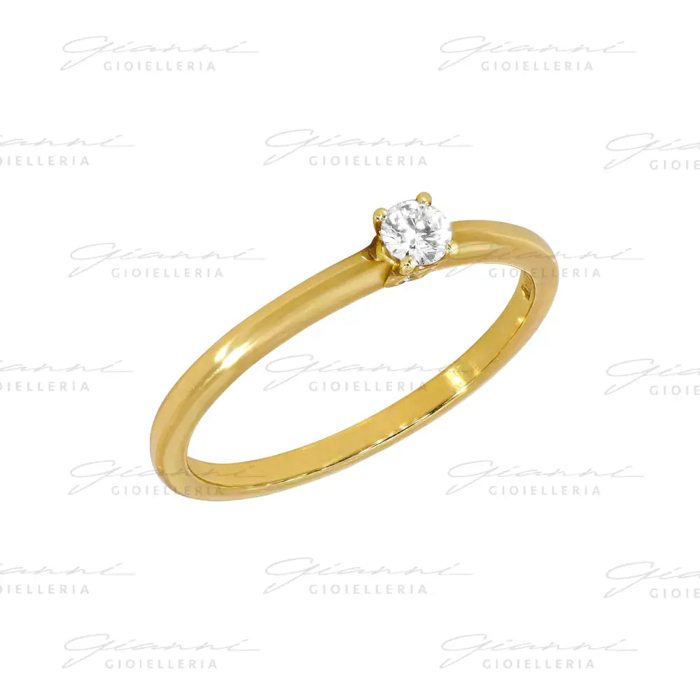 Anello Crivelli - Solitario in Oro Giallo con Diamanti Anelli