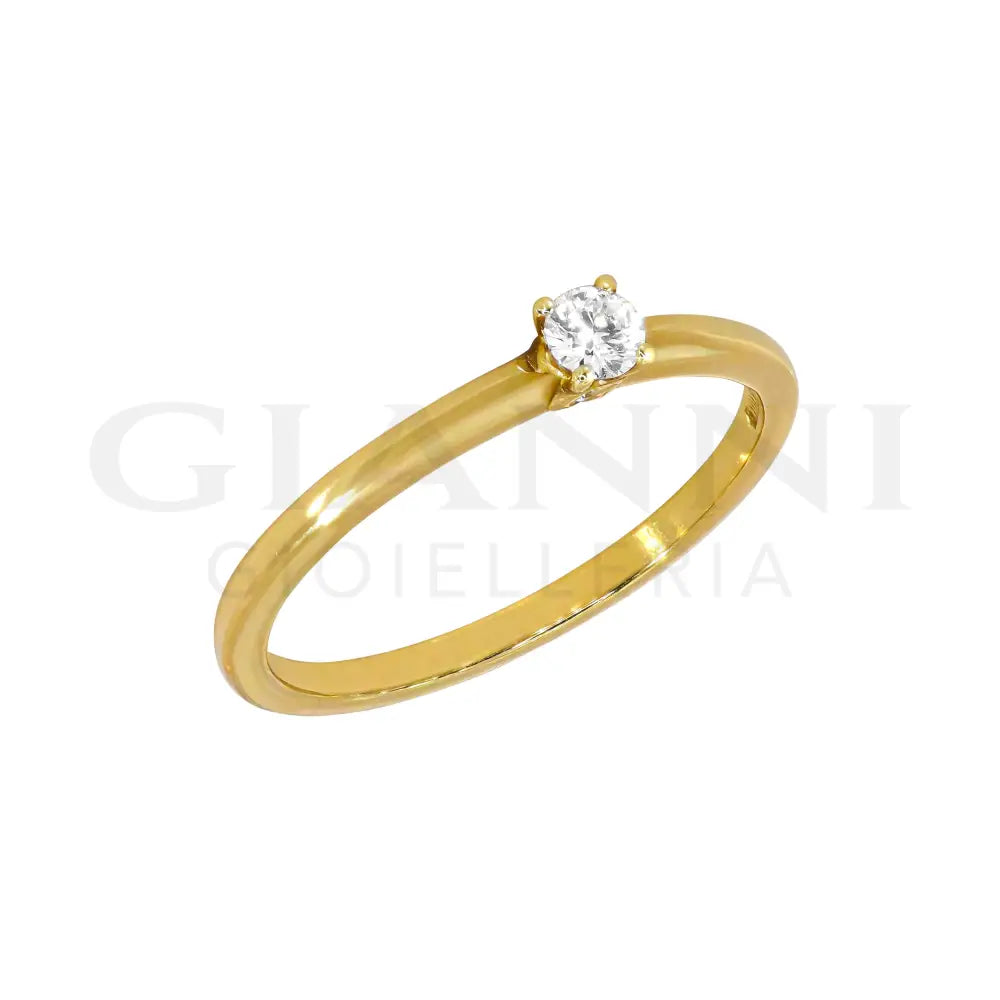 Anello Crivelli - Solitario in Oro Giallo con Diamanti Anelli