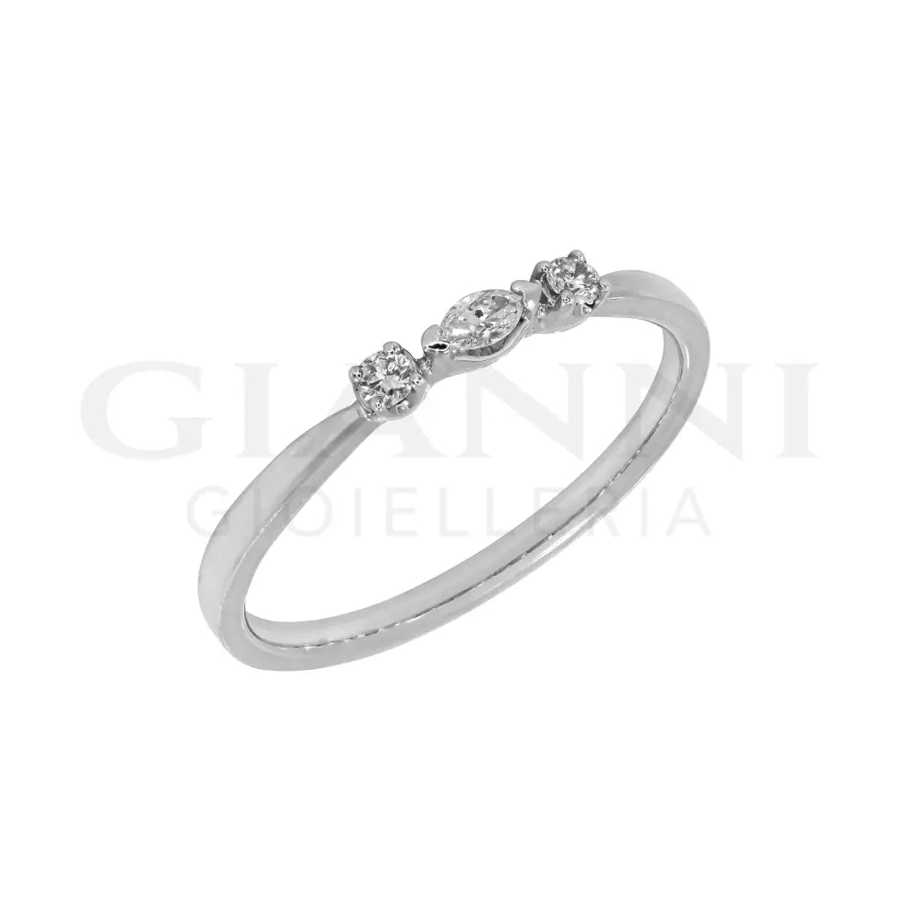 Anello Crivelli - Trilogy con Diamante taglio Navette Anelli