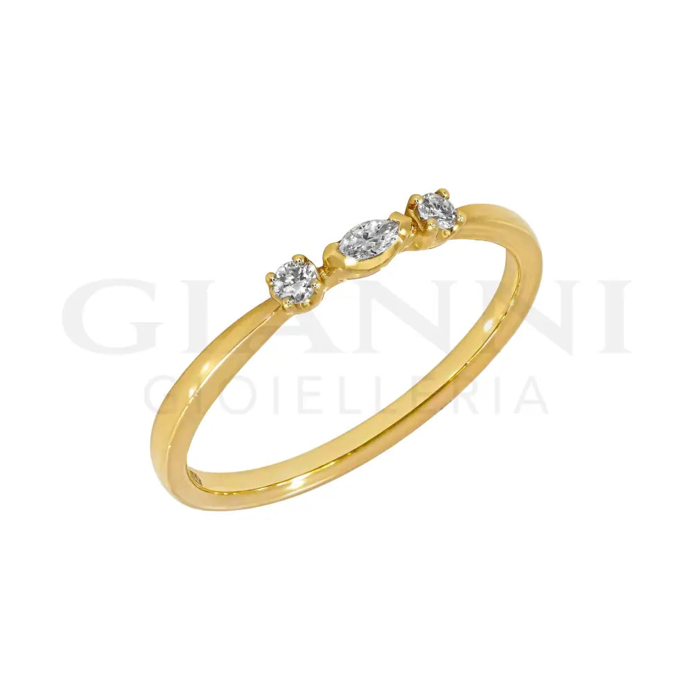 Anello Crivelli - Trilogy con Diamante taglio Navette Anelli