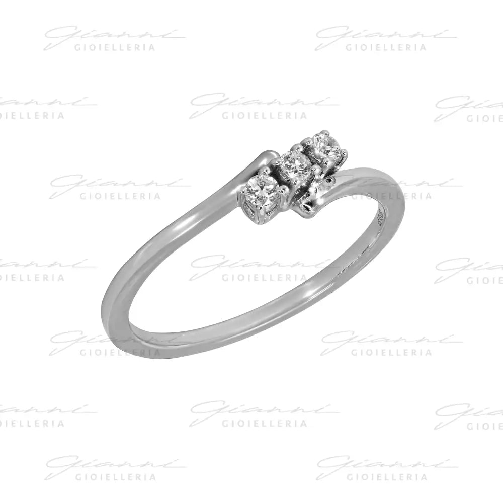 Anello Crivelli - Trilogy con Diamanti 0,09 ct. in Oro Bianco Anelli