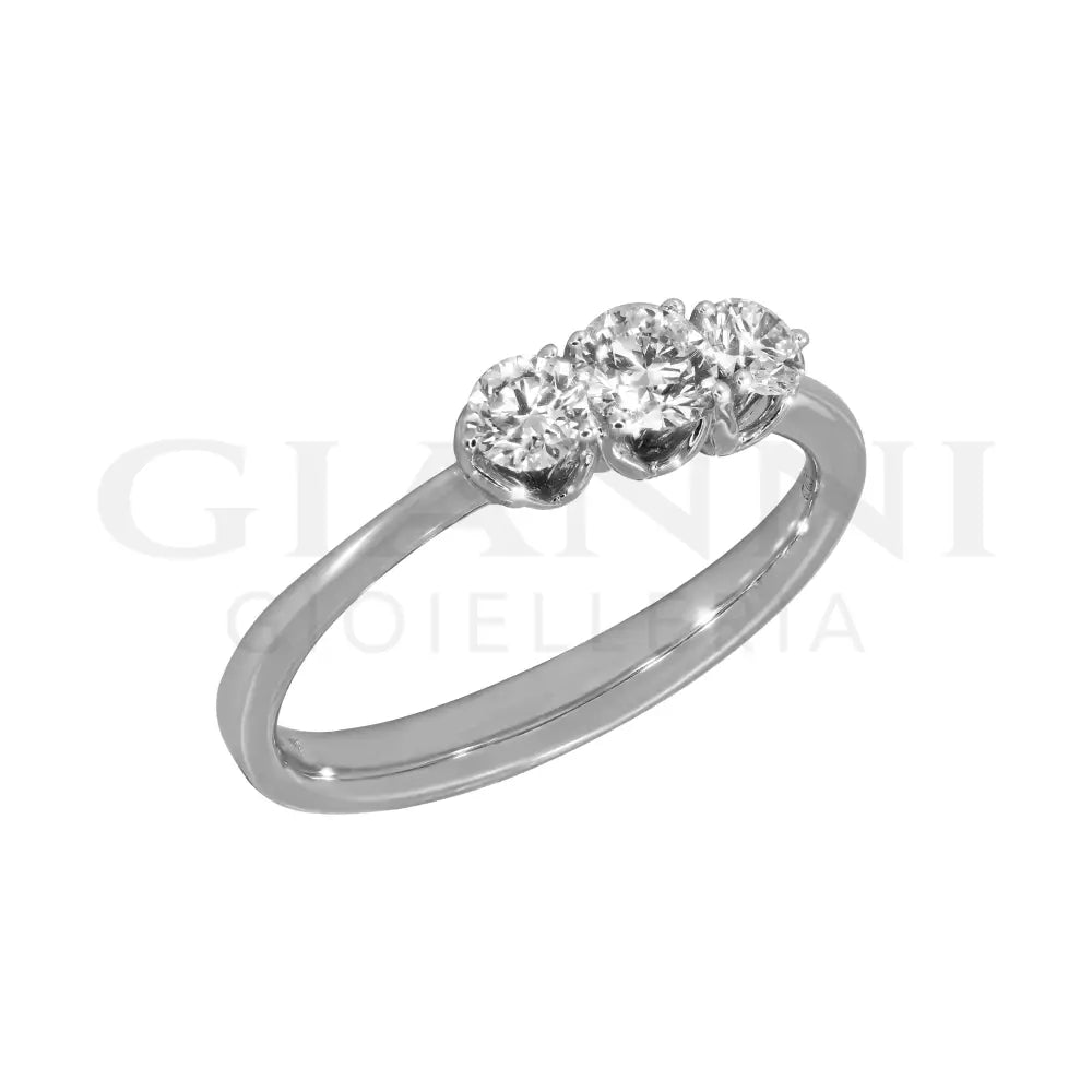 Anello Crivelli - Trilogy con Diamanti 0,26 ct. in Oro Bianco Anelli