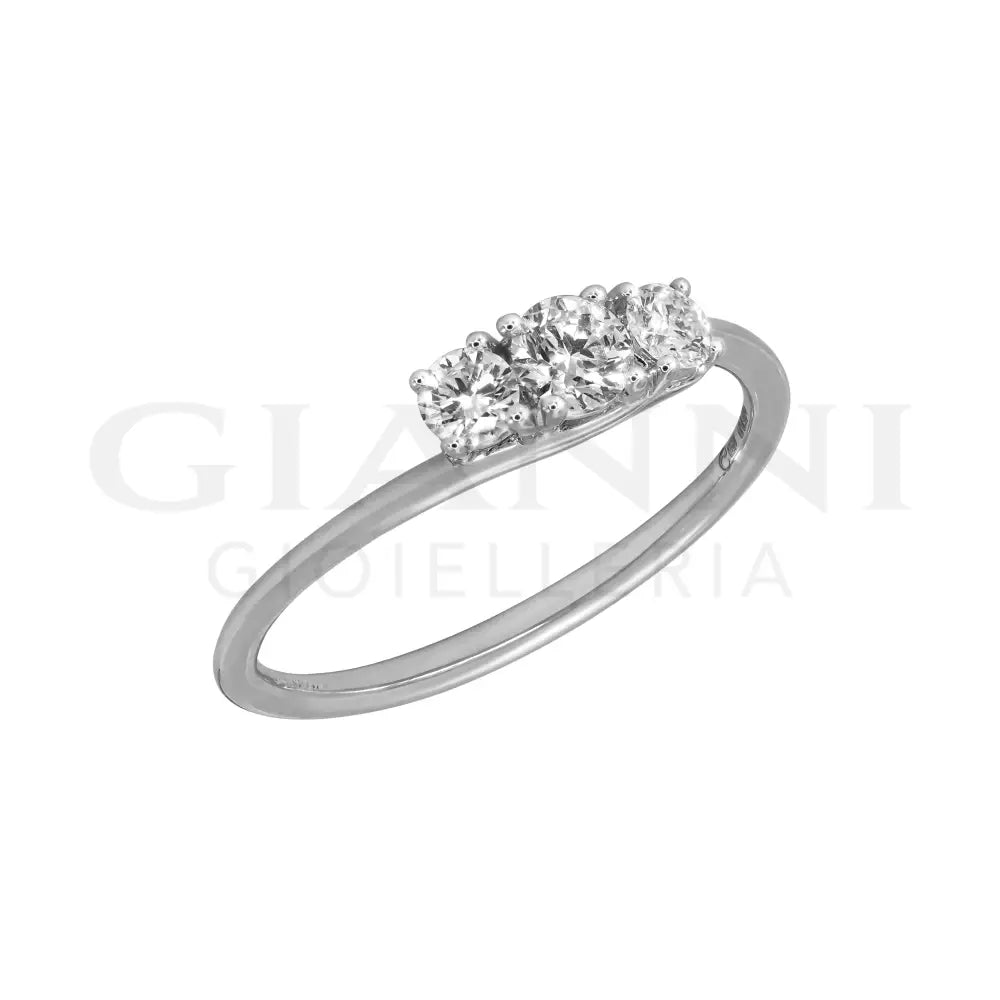 Anello Crivelli - Trilogy con Diamanti 0,40 ct. in Oro Bianco Anelli