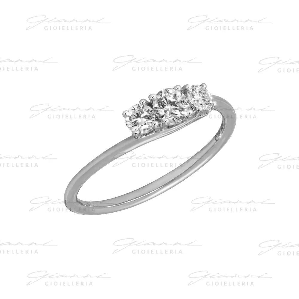 Anello Crivelli - Trilogy con Diamanti 0,40 ct. in Oro Bianco Anelli