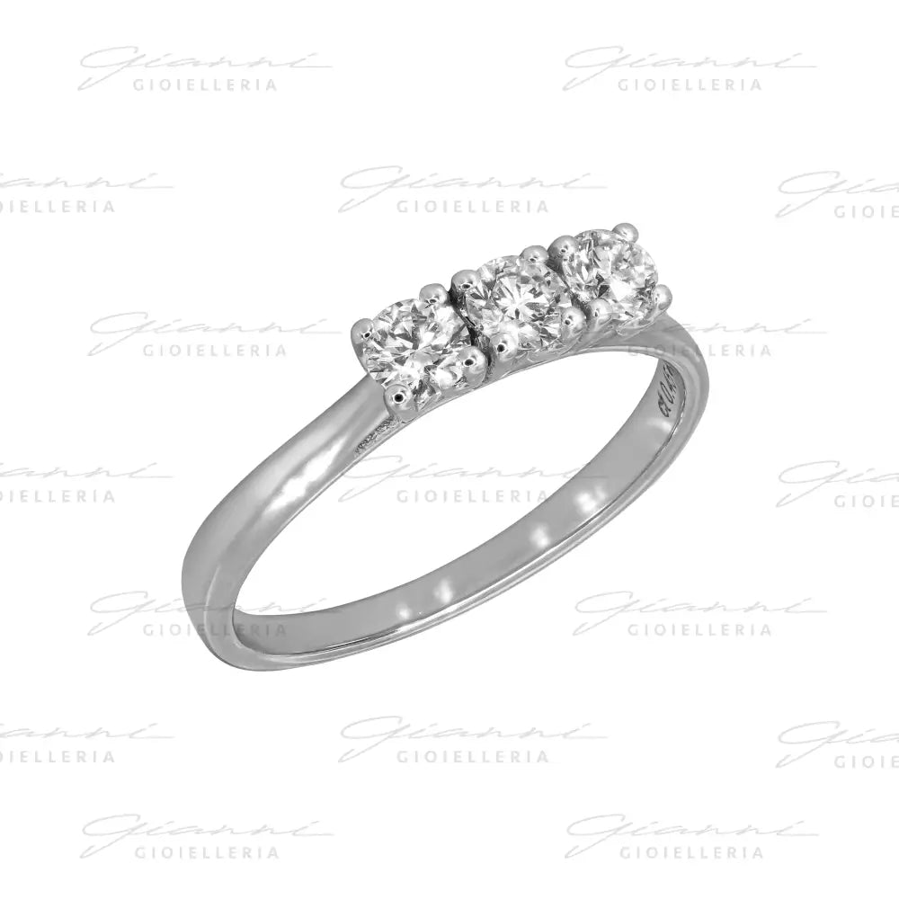 Anello Crivelli - Trilogy con Diamanti 0,45 ct. in Oro Bianco Anelli