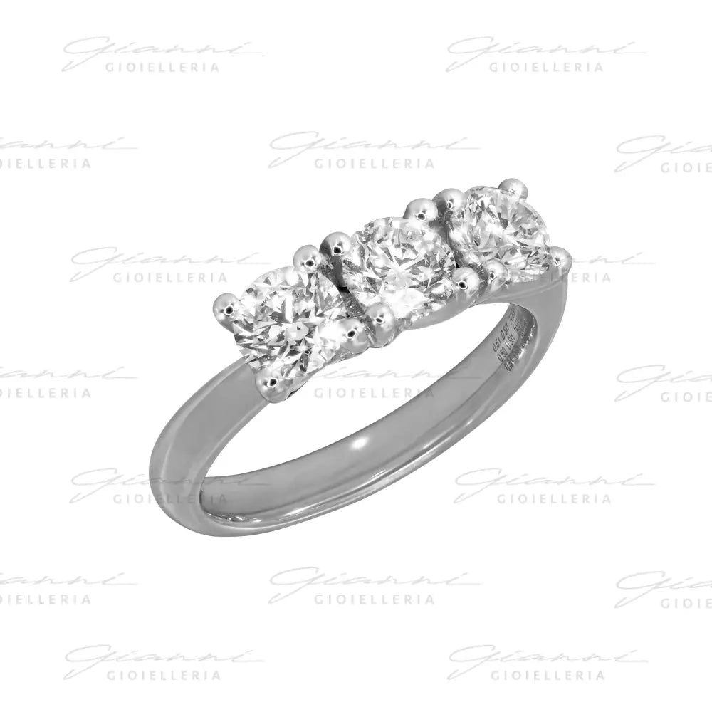 Anello Crivelli - Trilogy con Diamanti 0,50 ct. e 0,51 ct. in Oro Bianco Anelli