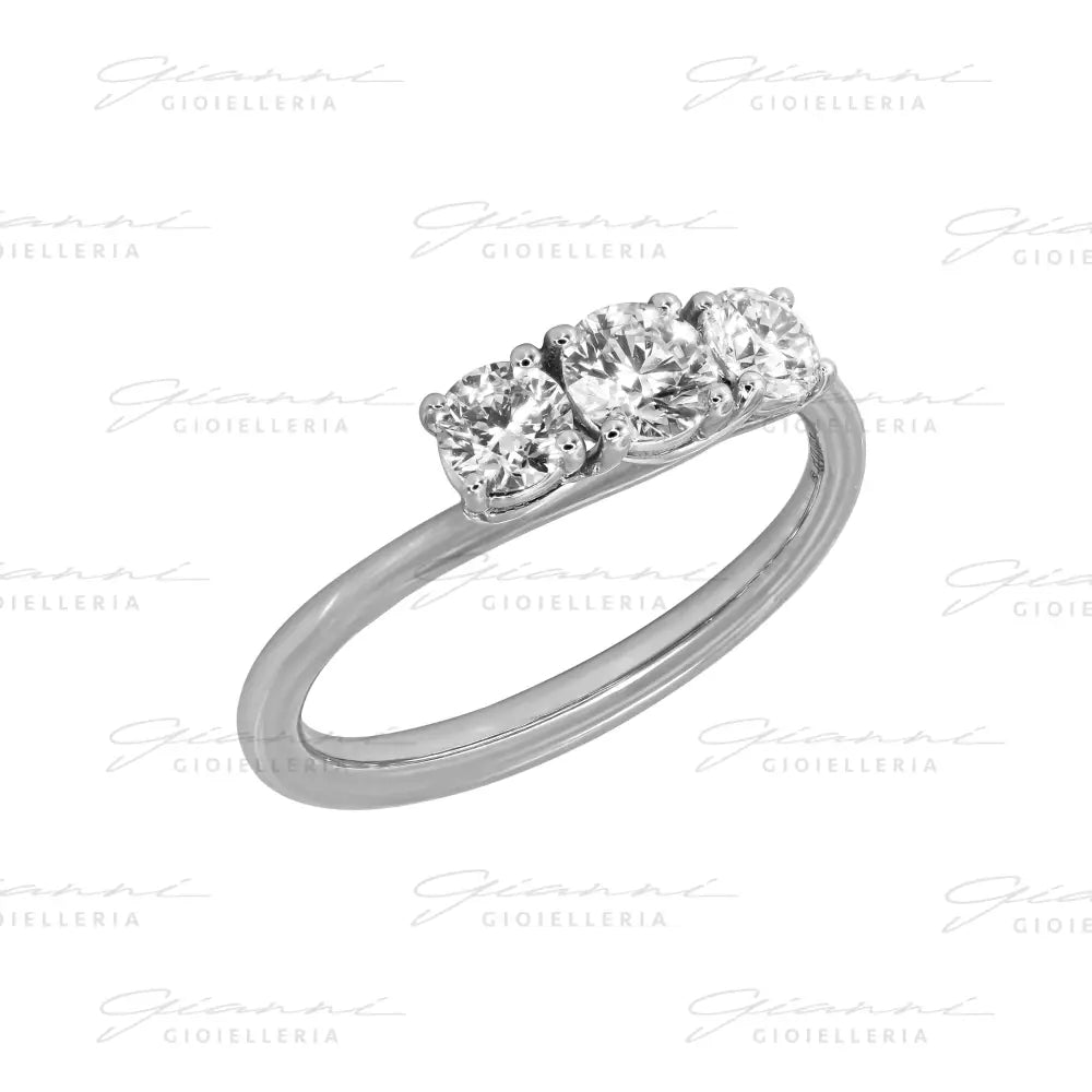 Anello Crivelli - Trilogy con Diamanti 0,70 ct. in Oro Bianco Anelli