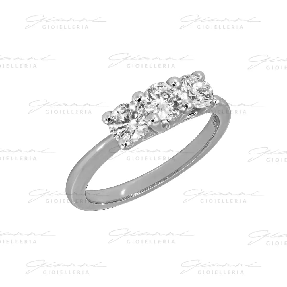 Anello Crivelli - Trilogy con Diamanti 0,90 ct. in Oro Bianco Anelli