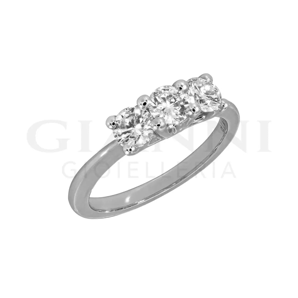 Anello Crivelli - Trilogy con Diamanti 0,90 ct. in Oro Bianco Anelli