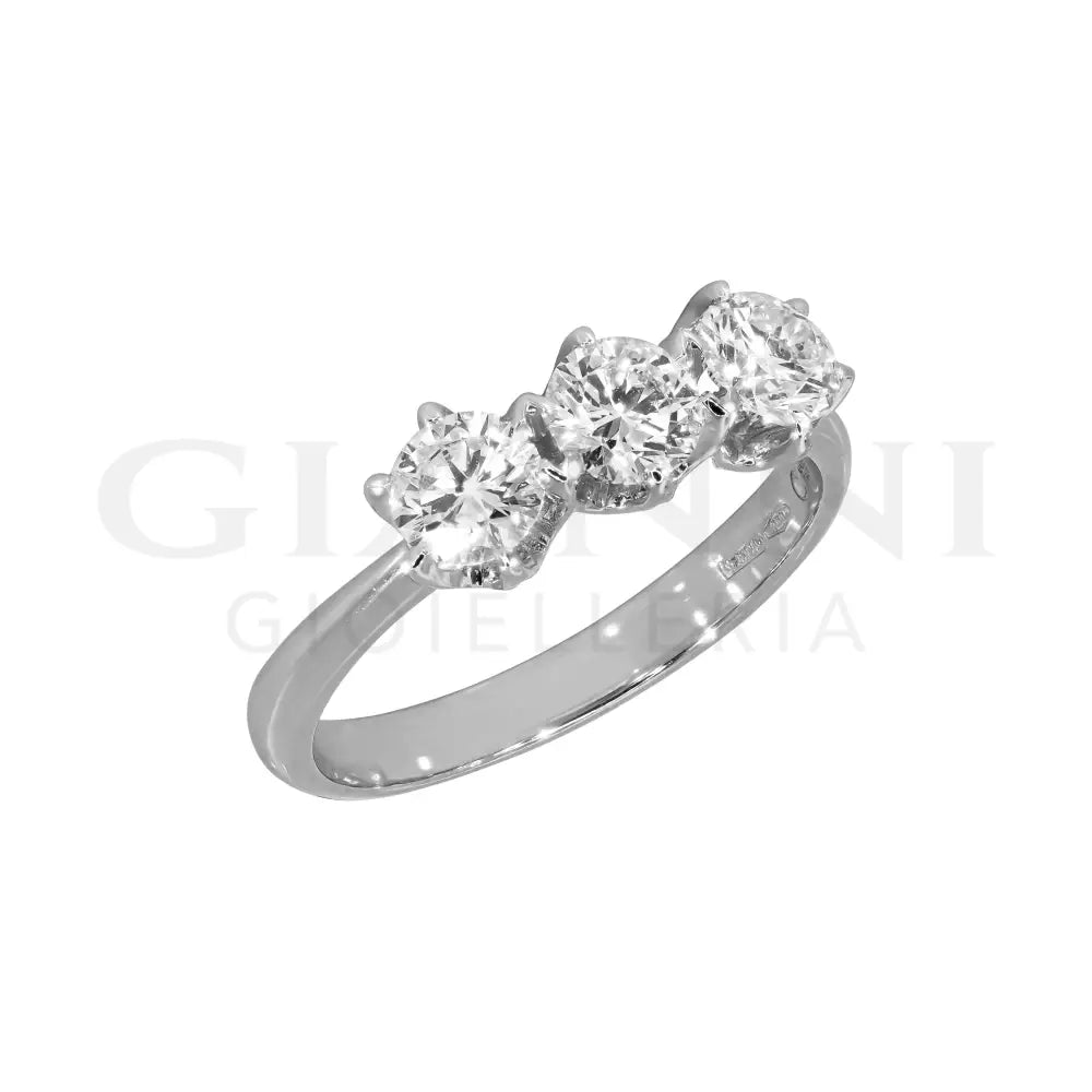 Anello Crivelli - Trilogy con Diamanti 1,10 ct. in Oro Bianco Anelli