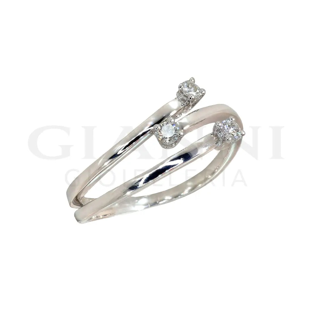 Anello Crivelli - Fantasia Vortice con Diamanti in Oro Bianco Anelli
