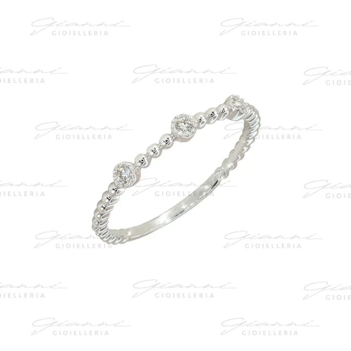 Anello Crivelli - Trilogy Fantasia con Diamanti in Oro Bianco Anelli