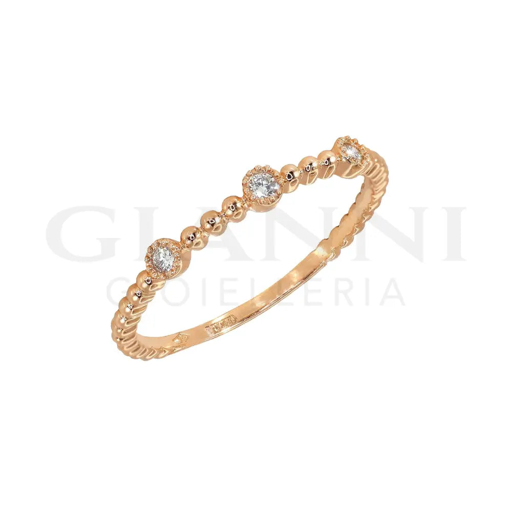 Anello Crivelli - Trilogy Fantasia con Diamanti in Oro Rosa Anelli