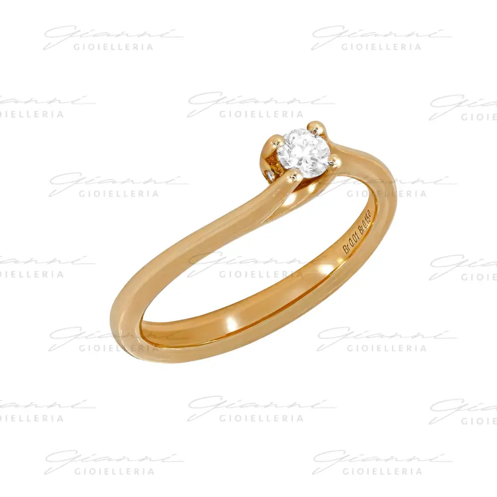 Anello Crivelli - Valentin in Oro Rosa con Diamanti Anelli