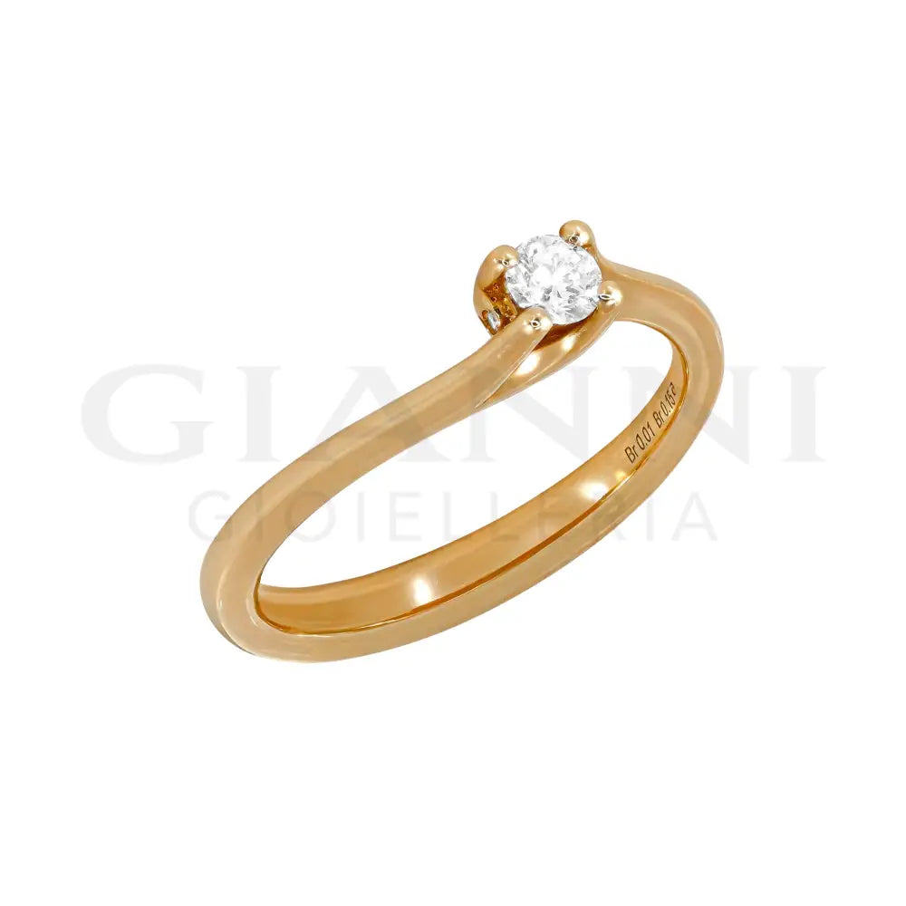 Anello Crivelli - Valentin in Oro Rosa con Diamanti Anelli
