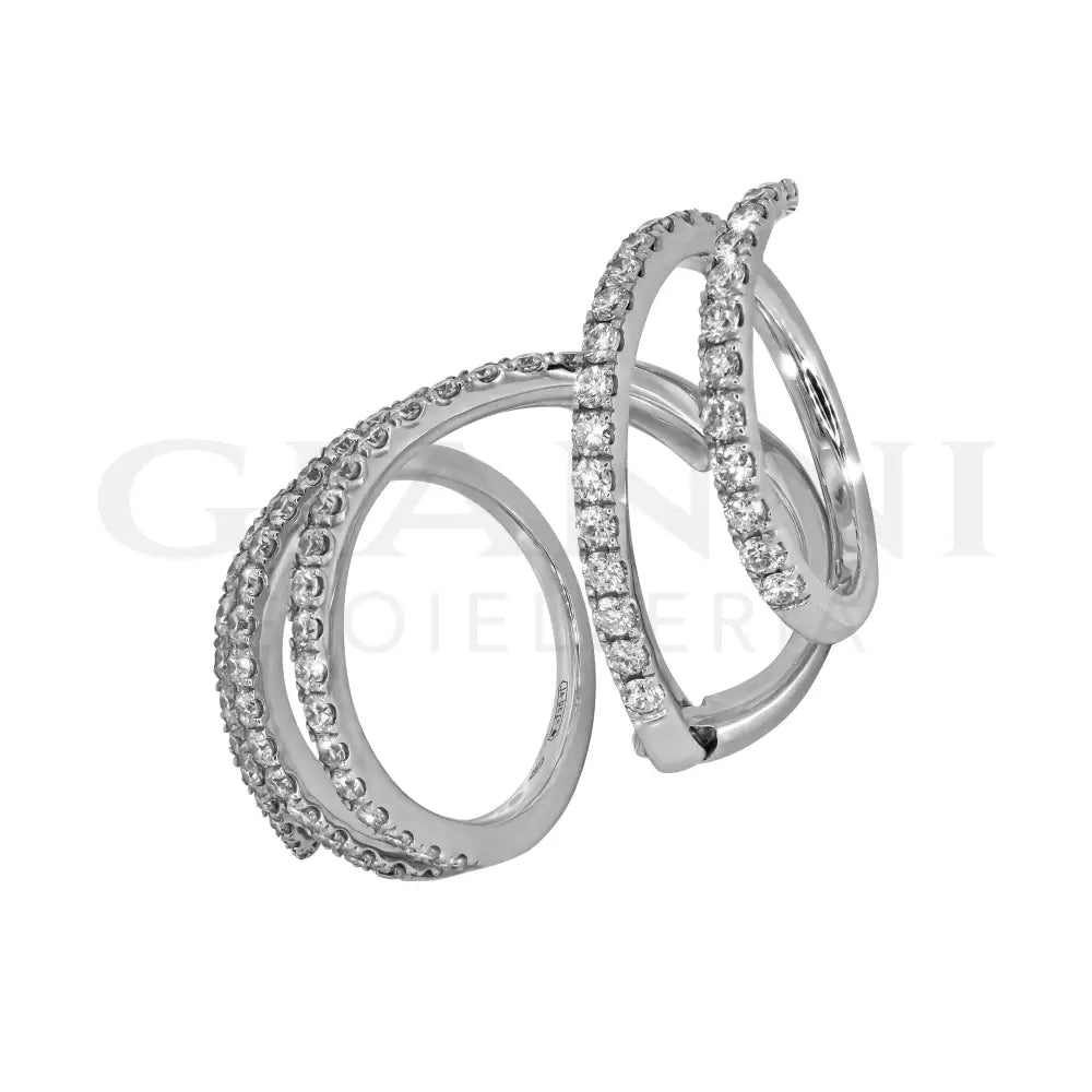 Anello Crivelli - Anello Pieghevole in Oro Bianco con Diamanti Anelli