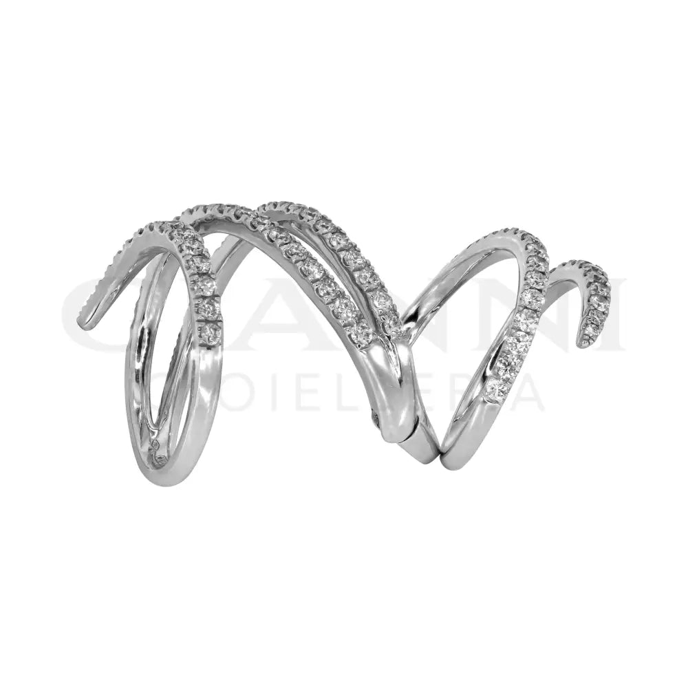 Anello Crivelli - Anello Pieghevole in Oro Bianco con Diamanti Anelli