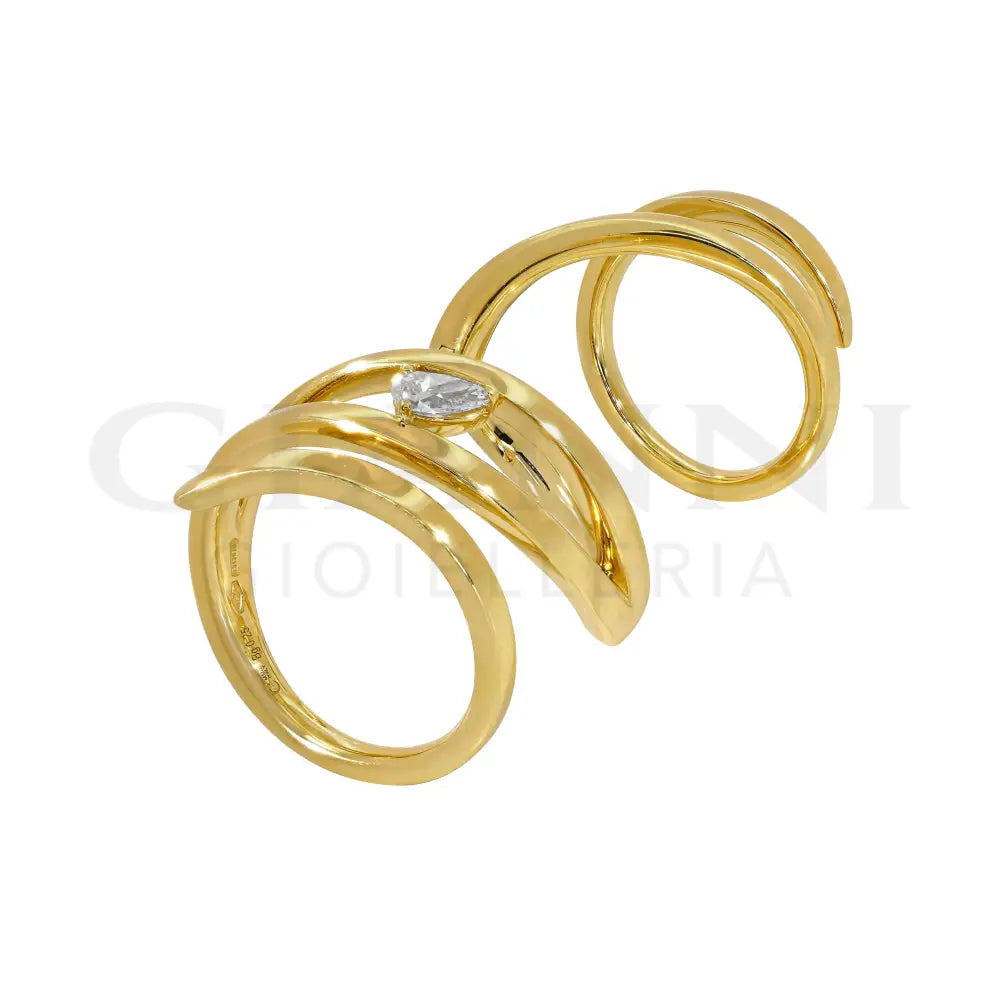 Anello Crivelli - Anello Vortice in Oro Giallo con Diamante Anelli