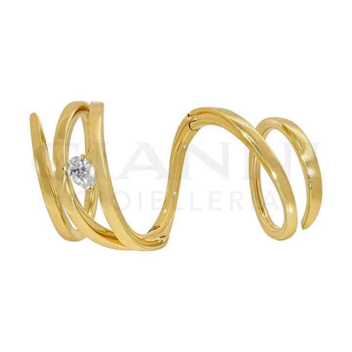 Anello Crivelli - Anello Vortice in Oro Giallo con Diamante Anelli