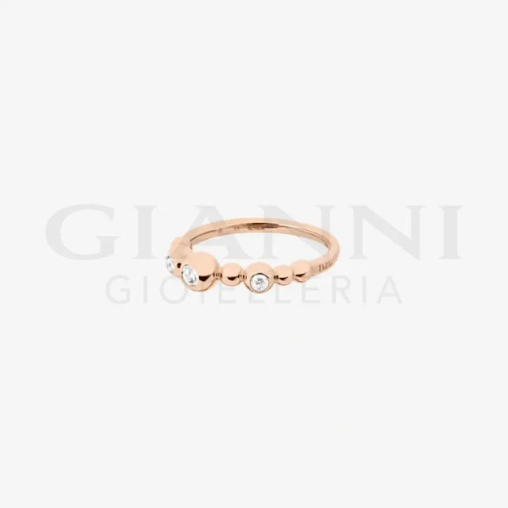Anello DoDo - Bollicine oro rosa & diamanti bianchi Anelli