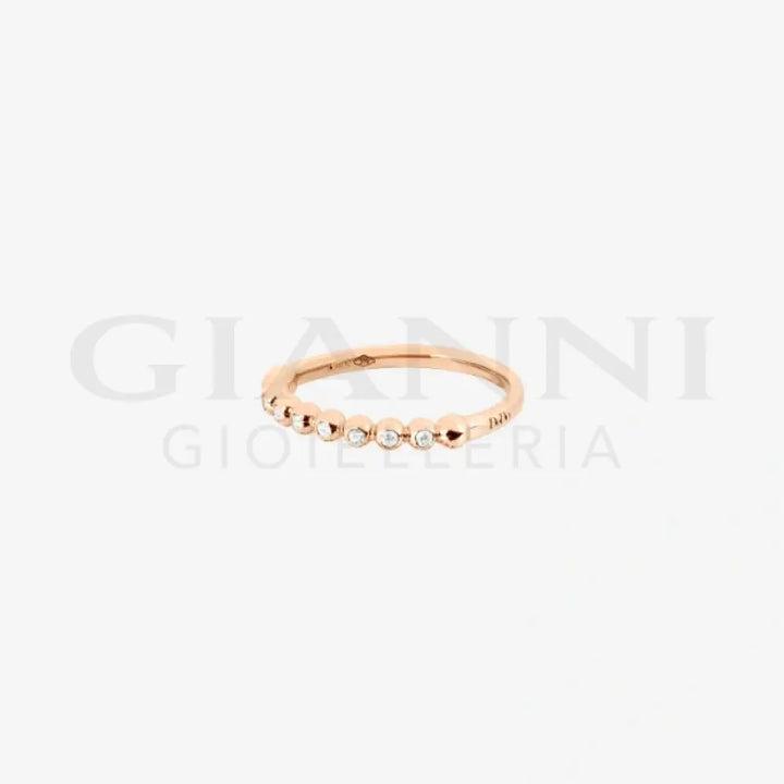 Anello DoDo - Bollicine oro rosa & diamanti bianchi Anelli