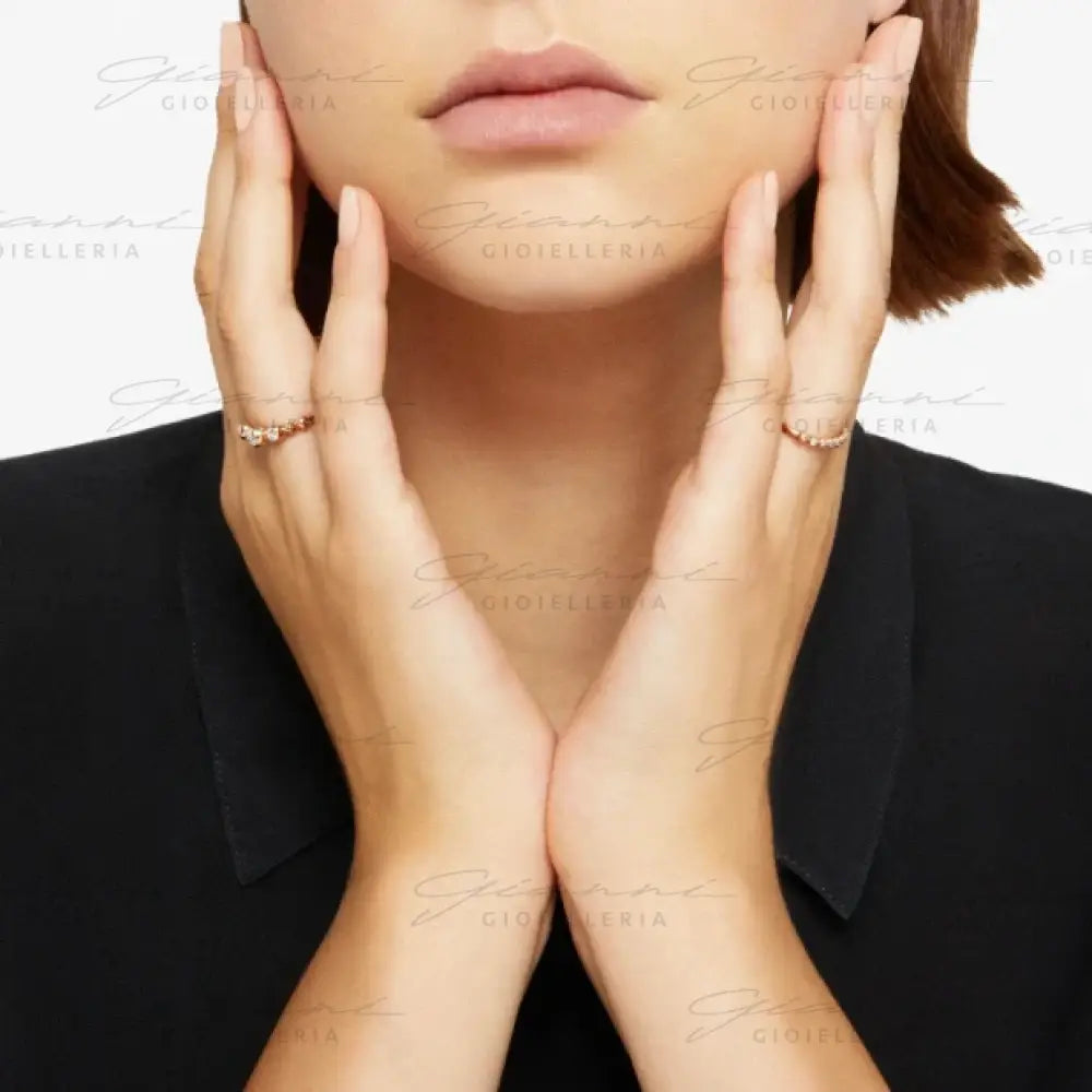 Anello DoDo - Bollicine oro rosa & diamanti bianchi Anelli