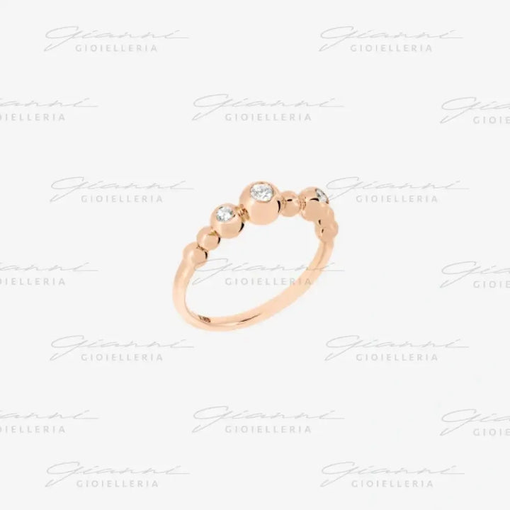 Anello DoDo - Bollicine oro rosa & diamanti bianchi Anelli