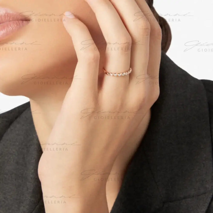 Anello DoDo - Bollicine oro rosa & diamanti bianchi Anelli