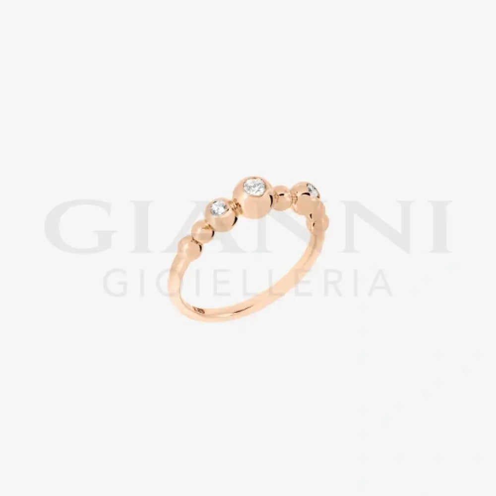 Anello DoDo - Bollicine oro rosa & diamanti bianchi Anelli