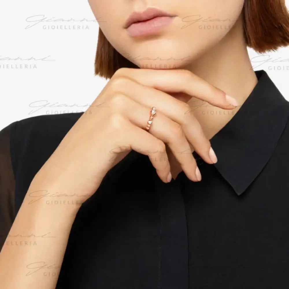 Anello DoDo - Bollicine oro rosa & diamanti bianchi Anelli