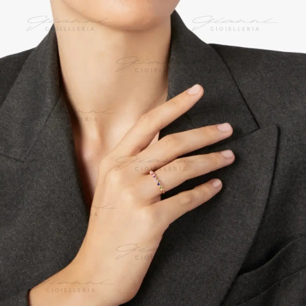 Anello DoDo - Bollicine oro rosa & pietre colorate Anelli