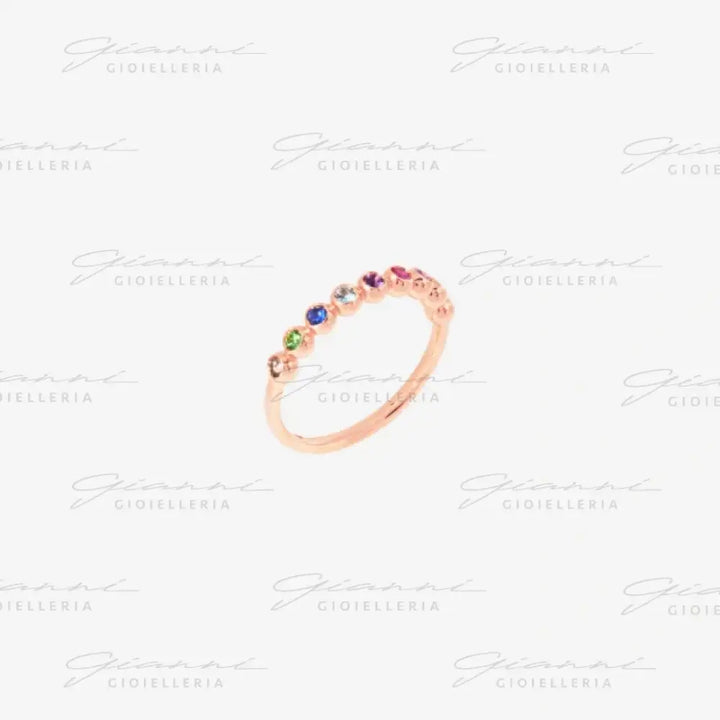 Anello DoDo - Bollicine oro rosa & pietre colorate Anelli