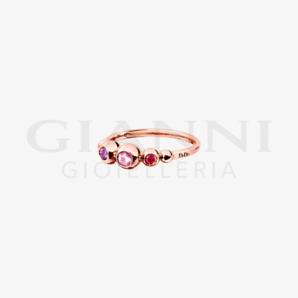 Anello DoDo - Bollicine oro rosa & pietre colorate Anelli