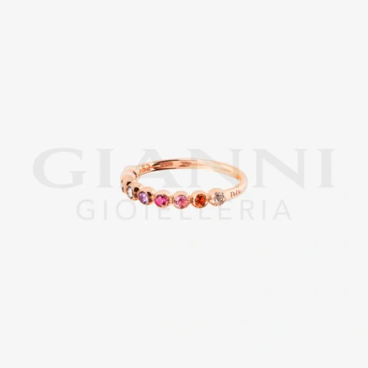 Anello DoDo - Bollicine oro rosa & pietre colorate Anelli