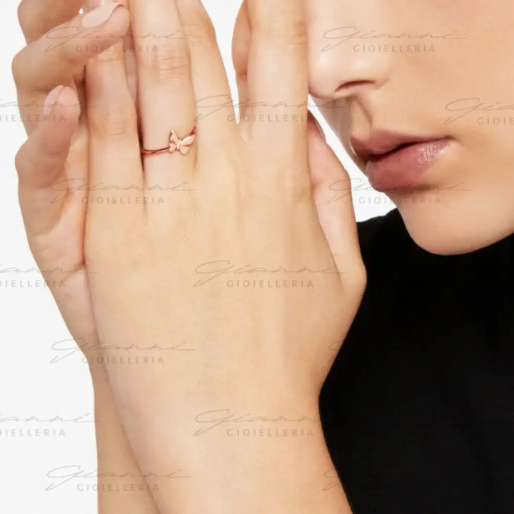 Anello DoDo - Farfalla oro rosa Anelli