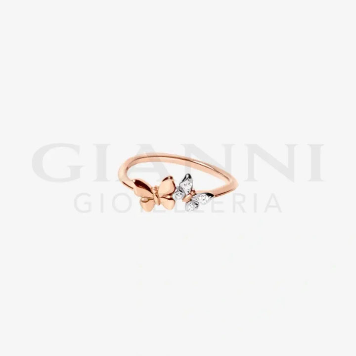 Anello DoDo - Farfalla oro rosa & diamanti bianchi Anelli